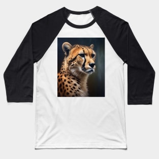 Oil Paint Hyperrealism, Amazing Zoo Cheetah Baseball T-Shirt